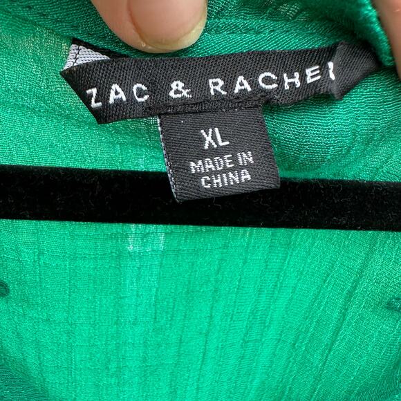 Zac & Rachel Green 3/4 sleeve Top XL - Picture 3 of 4